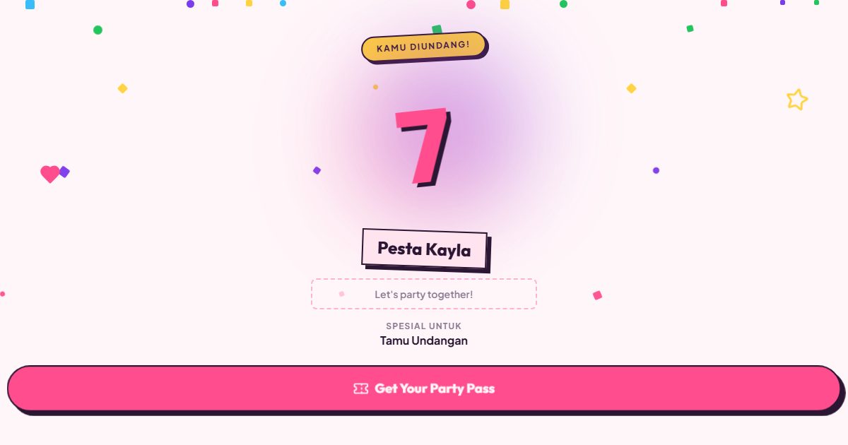 Tampilan Undangan Ulang Tahun Digital